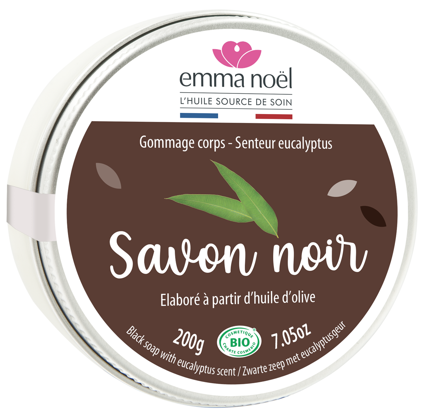 Emma Noël -- Savon noir hammam à l'eucalyptus bio - 200 g