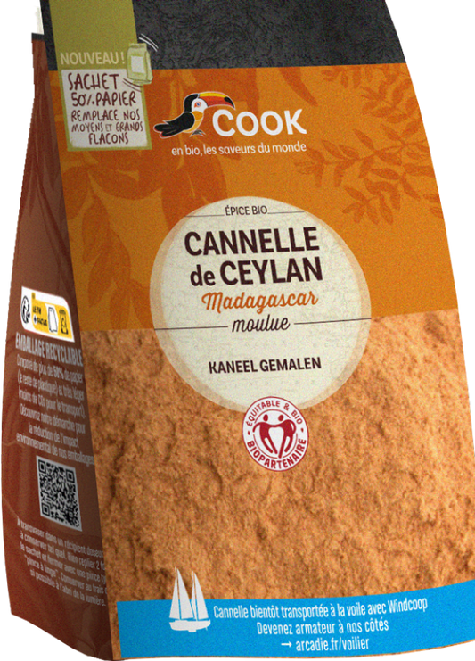 Cook épices -- Cannelle en poudre biopartenaire (sachet économique) (origine Madagascar) - 100 g