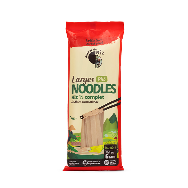 Noodles larges de riz demi complet bio (pour phô) - 1