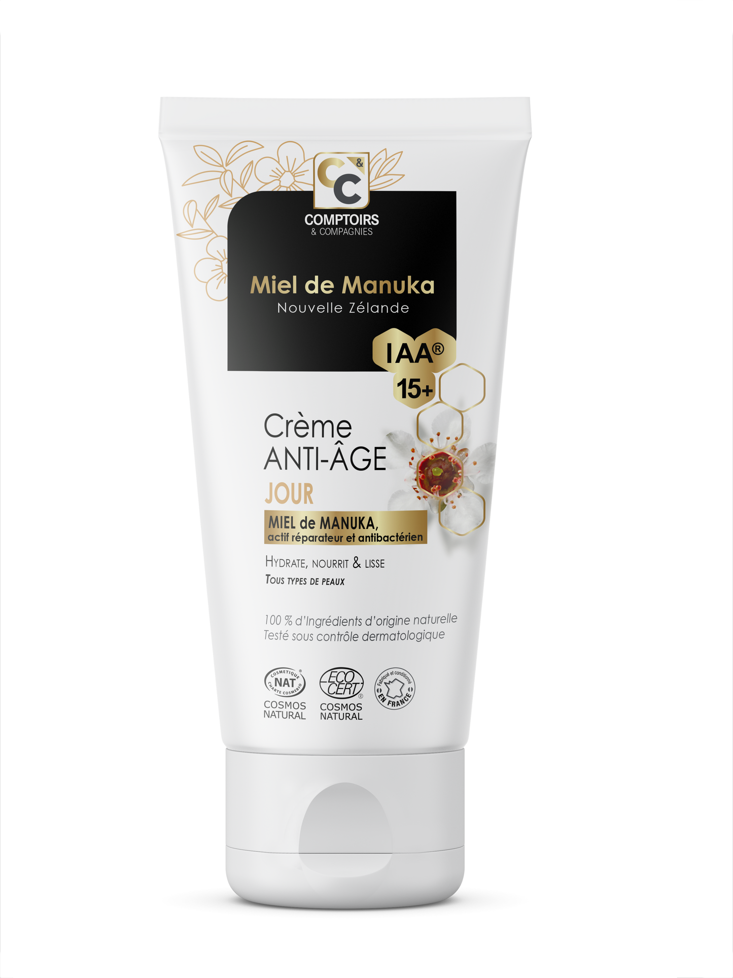 Comptoirs & Compagnies -- Crème de jour anti-âge au miel de manuka iaa15+ - 50 ml