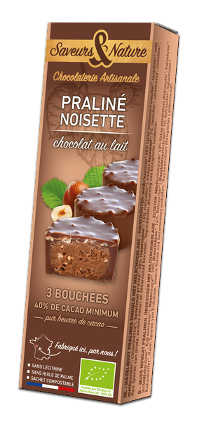 Saveurs & Nature -- Bouchées praliné noisette enrobés de chocolat au lait  x 10