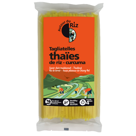 Autour du riz -- Tagliatelles thaïes de riz curcuma bio sans gluten - 400 g