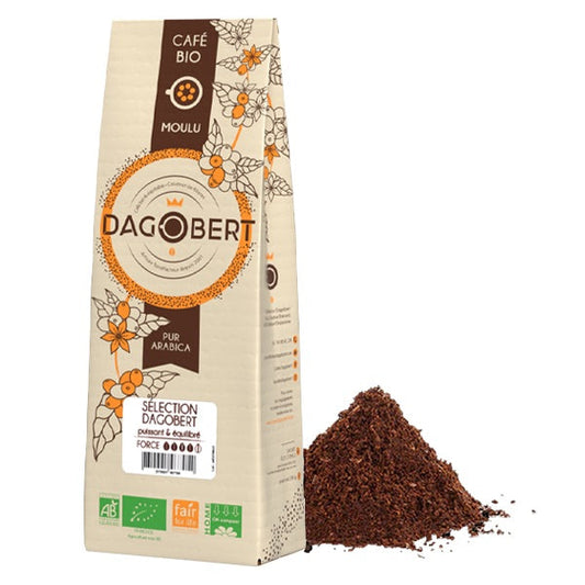 Les Cafés Dagobert -- DDM 28.01.2025 Mélange sélection 100% arabica bio fairtrade - moulu - 1 Kg